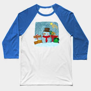 Christmas snowman illustration Baseball T-Shirt